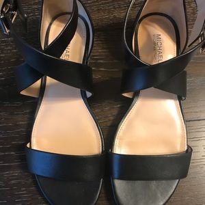Michael Kors Sabrina black sandals.